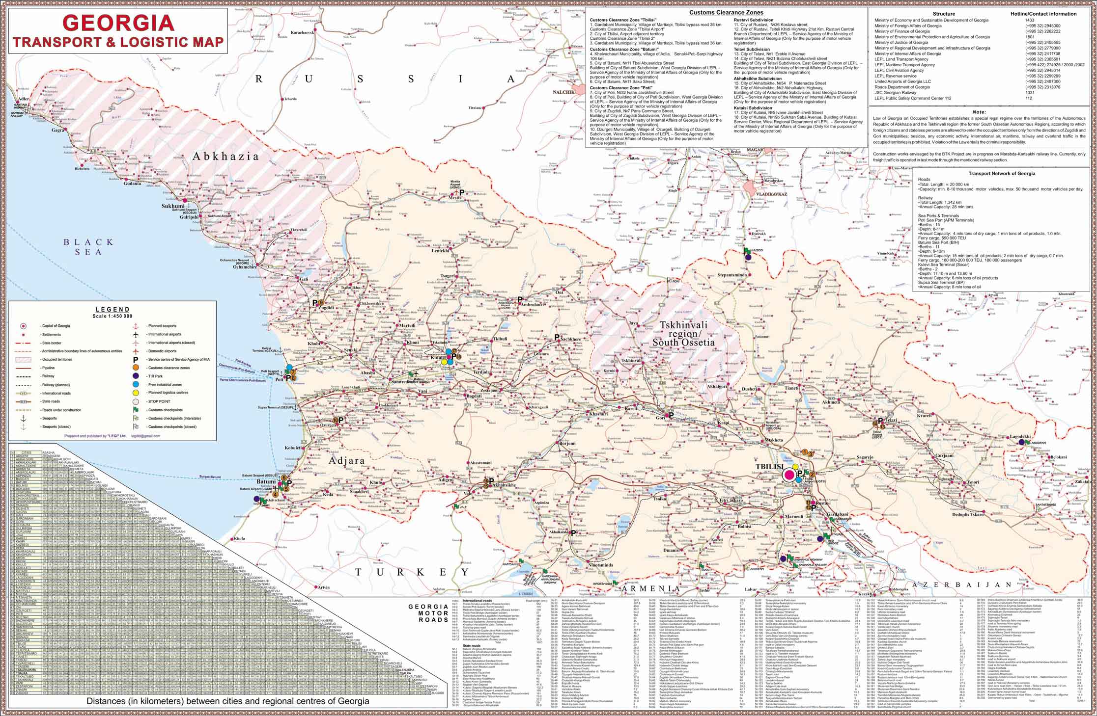 GEORGIA Transport & Logistic map