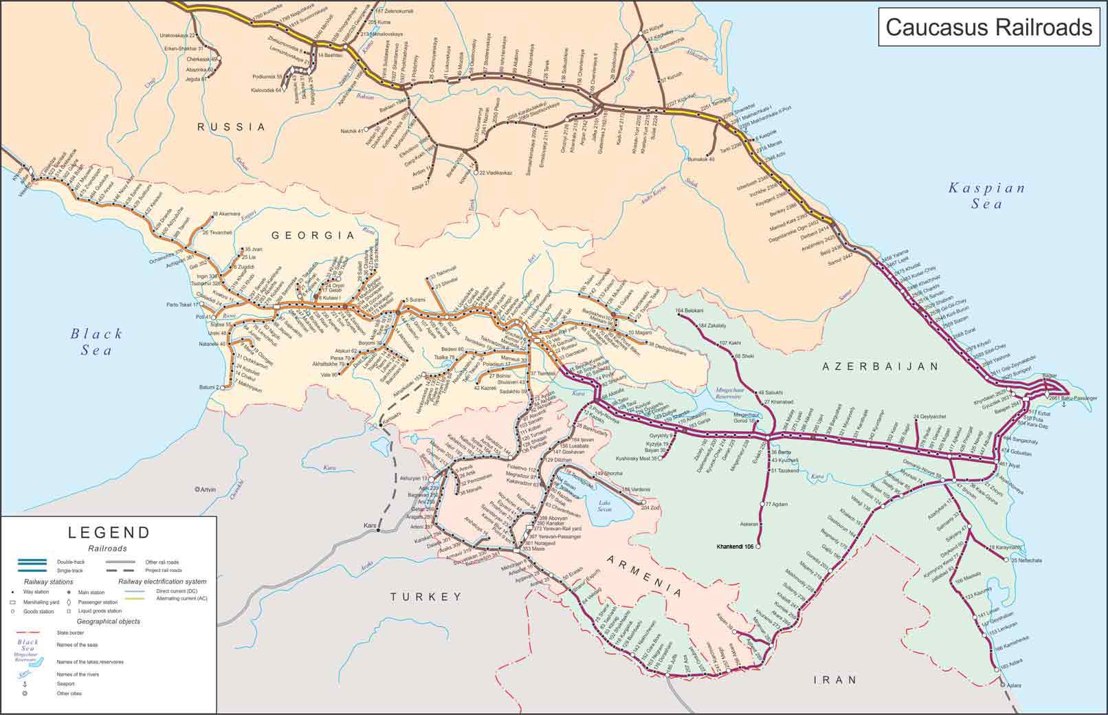 CAUCASUS RAILWAY MAP