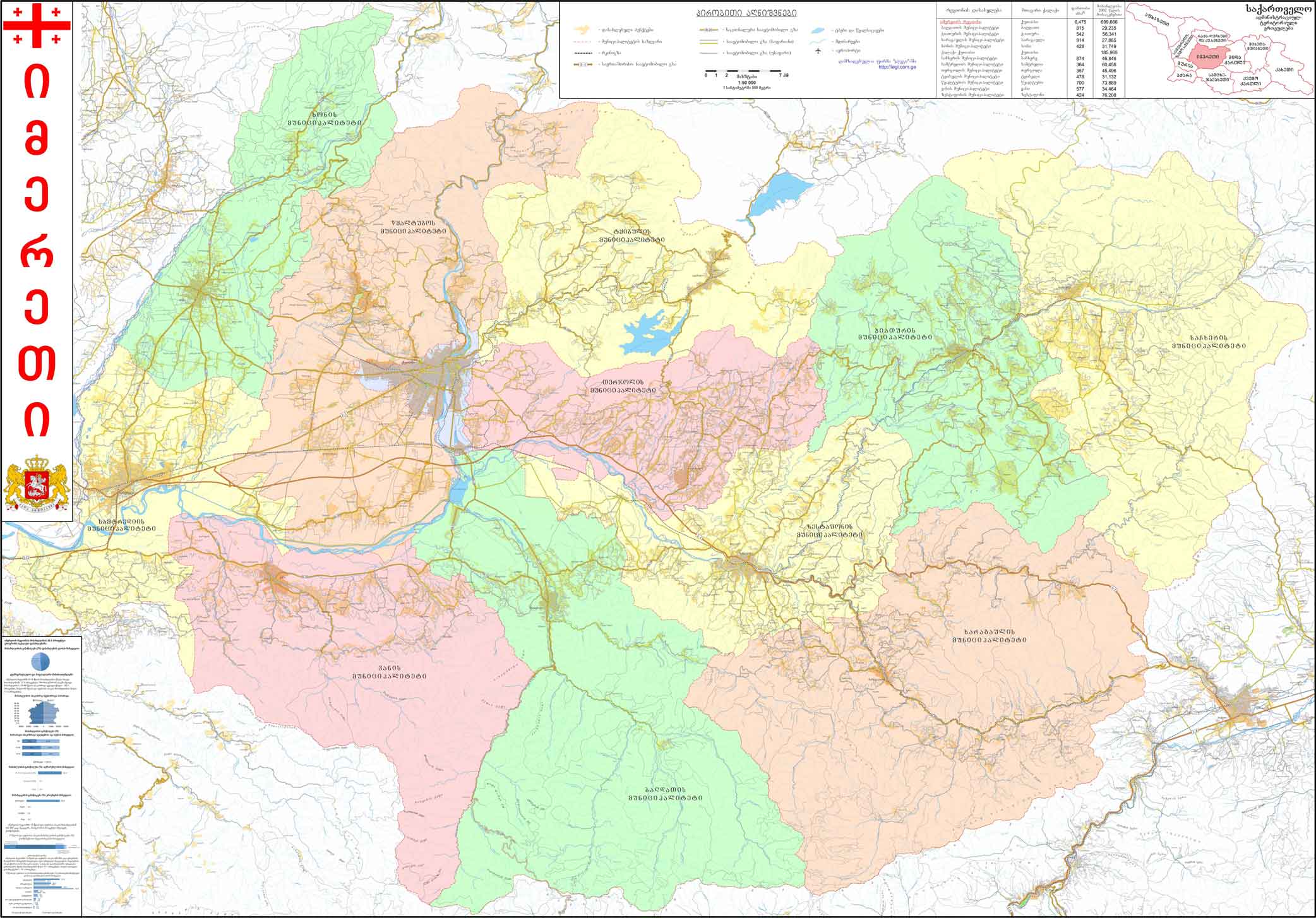 IMERETI  REGION Detailed map